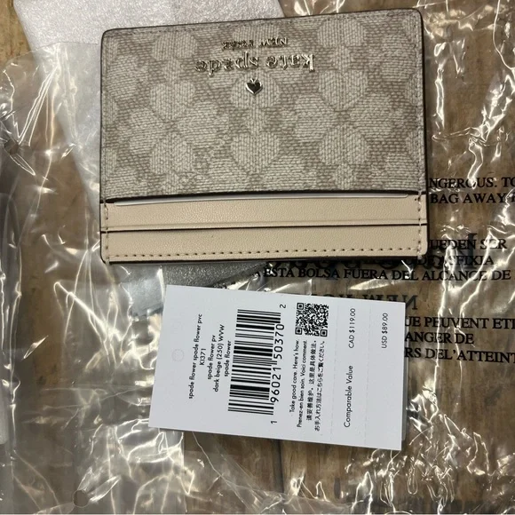 Kate Spade Beige Floral Card Holder - Picture 4 of 4